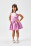Le Mabelle Girls' Organza Bow Detailed Blouse and Balloon Skirt Set Lilac