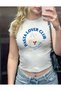 Women's Cake Lover Printed Cotton Crop White - 2