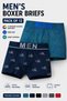 Men’s Jersey Boxer Briefs Pack of 12 – Free Size, Random Colours, Soft Breathable Underwear with Elastic Waistband & Comfort Fit - 3