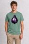Tattoo Art Style Fig Print T-Shirt - Green