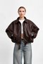New Women's Buckled Oversized Leather Jacket – Zippered Vintage Biker Coat
