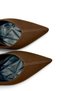 Center-Stitched Thin Heeled Shoes Stiletto Light Brown Satin 9 cm - 5