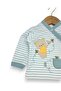 Baby Boy Striped Teddy Bear Printed Hat 3-Piece Newborn 0-3 Months 100% Cotton Bodysuit Set - 3