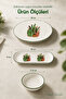 Cactus Patterned 14 Piece Ceramic Breakfast Set for 6 Persons, Decorative Tableware Set with Serving Presentation Plate - 7
