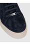 Navy Blue Suede Genuine Leather Men's Casual Sneaker - 6