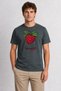 Modern Raspberry Chest Print T-Shirt - Smoked