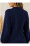 Women's Crew Neck Washed Balloon Sleeve Knit Sweater - Comfortable Fit Daily Stylish Basic Sweater - 5