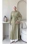 Women's Belted Tencel Slit Detailed Tunic Blouse - Light Green