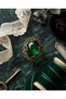 Bronze Women's Ring Authentic Copper Jewelry Margazite Worked Green Stone Sultans Adjustable Vintage - 5