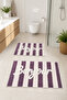 Decorative Digital Printed Set of 2 Bath Mat Non-Slip Base Toilet Set