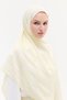 Naia Jacquard Shawl Monogram Pattern - Ecru - 4