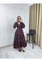 4496 Muslin Fabric Tassel Detailed V-Neck Layered Dress - 2
