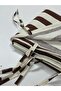 Balcony Curtain with Width and Length Options, Lace-Up Balcony Tarpaulin with Brown Stripe Pattern - 7