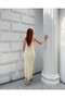 Women's Yellow Deep V-Neck Rope Strap Lace Maxi Dress Elt7252 - 7