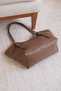 Women's Shoulder Bag with Buckle Detail, Soft Leather, Large Internal Volume, Handbag En42 Length20 - 5