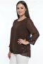 Women's Collar Cuff and Inside Pulpayet Plus Size Chiffon Blouse - 3