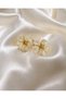 Pearl Flower Earrings – Gold Detailed - 2