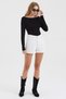 Women's Black Boat Neck Slim Fit Finger-Loop Ultra Soft Flexible Lycra Cotton Basic Body&Blouse - 6