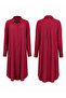 Merwish Seyyar Belted Long Linen Shirt 1811 Claret Red - 4