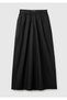 Women's Black 100% Cotton Wide Leg Pants with Side Pocket Stitching Detail