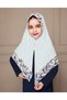 Girls Hijab for Kids – Stylish Modest Islamic Headscarf for Muslim Girls, Printed Trim Kids Hijab with Front Button Detail