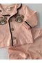 Bear Embroidered Buttoned Soft Pajama Set - 3