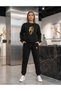 Zero Collar Sweat Suit 2-Piece Combination Winter Shardooned Lion Printed Women's / Men's Unisex Model