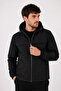 Men's Black Hooded Seasonal Raincoat – Water Repellent Thin Jacket with Zipper - 2