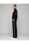 Women's Modal Fabric Stripe Detailed Stand Collar Zippered Wide Leg Sweatpants Set - 5