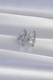 Brass Silver Color Chunky Zircon Stone Curved Minimal Butterfly Hoop Earrings - 2