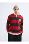 Esvab • Modern & Distinctive Devrik Roba Collar Harvard Printed Men's Sweatshirt