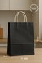Rectangular Bottom (Upright) Black Paper Bag (15X8X20 cm) and String Tag Set (Gift Bag Set) - 2