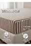160X200Cm Striped Double Cotton Fitted Sheet (Pillowcase 50X70Cm with Gift) - 2