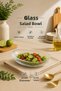 Glass Trough Kayık Presentation Plate Transparent Serving Plate Salad Appetizer Snack Plate Oval Stylish Fruit Bowl 21 cm