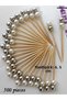 500 Pcs Decorative Cream Silver Double Color Double Pearl Beaded Party Toothpicks 6.5 cm - Pearl 8 mm