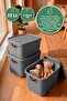 Decorative Storage Box 3-Piece Organizer with Lid Bathroom Kitchen Organizer Multi-Purpose Box
