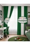 Green and White Fan Children's Room Double Winged Background Curtain
