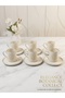 6-Person Gold Gilded Detailed Porcelain Coffee Cup Set