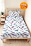Blue Feather Patterned Youth Room Single Pique Set-Bohemian 160X220 cm Quilted Seasonal Bedspread