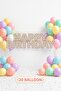 20 Macaron Balloons Special Cut Happy Birthday Banner Good Quality Stylish Appearance