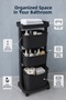 Wheeled Bathroom Organizer - Towel Storage Bathroom Organizer with 3-Tier Adjustable Shelves Beige - 3