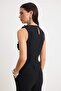 Siyah Önü Fırfır Çiçek Detaylı Örme Şık Body TPRSS26BD00019 - 4