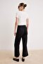 Siyah %100 Tencel Yüksek Bel Culotte Jeans TWOSS26JE00357 - 4