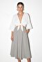 Khaki Pocketed Cotton Long Skirt Tdrss26Et00042 - 2