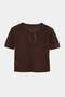 Kahverengi Cut Out/Pencere Detaylı Crop Triko Bluz TWOSS26BZ00938 - 7