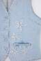 Light Blue Floral Embroidered V-Neck 100% Cotton Non-Stretch Plus Size Denim Vest Tbbss26Bh00004 - 5