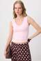 Pink Fitted/Sleeveless Stretchy Knitted Tank Top Twoss25Al00022 - 2