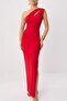 Kırmızı Omuz Cut Out Detaylı Maxi Sandy Abiye & Mezuniyet Elbisesi TPRSS26AE00141 - 3