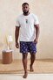 Big Size Gray Melange Regular Teddy Bear Printed Knitted Pajamas Set Tmnss26Ai00017 - 2