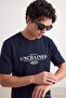 Navy Blue Regular/Normal Cut Printed Textured T-Shirt Tmnss26Ts00068 - 3